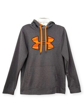Under Armour Storm Fleece Hoodie Gray Orange Logo Men’s Small SM/P 1232720